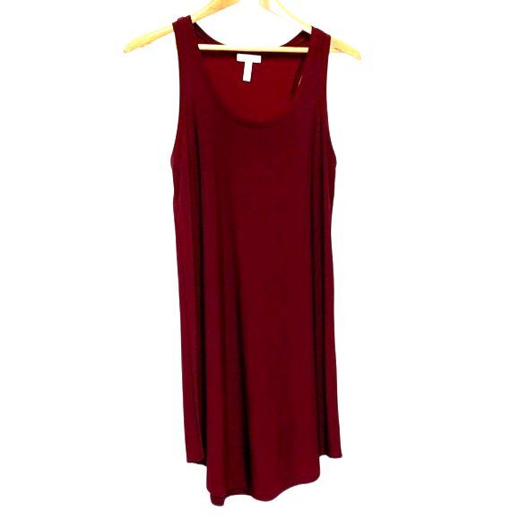Leith Burgundy Sleeveless Swing A-Line Knee Length Dress Size M - Picture 1 of 10